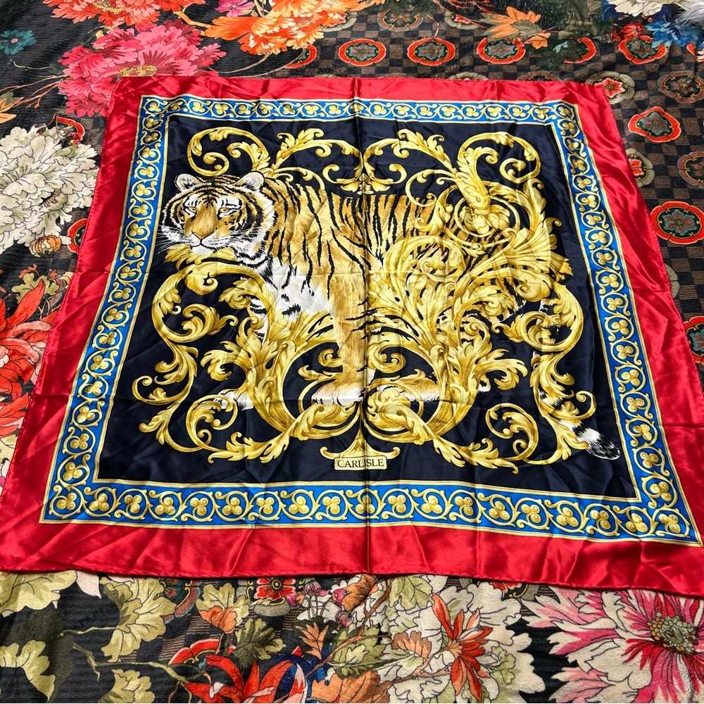 Carlisle vintage tiger 🐅 silk scarf